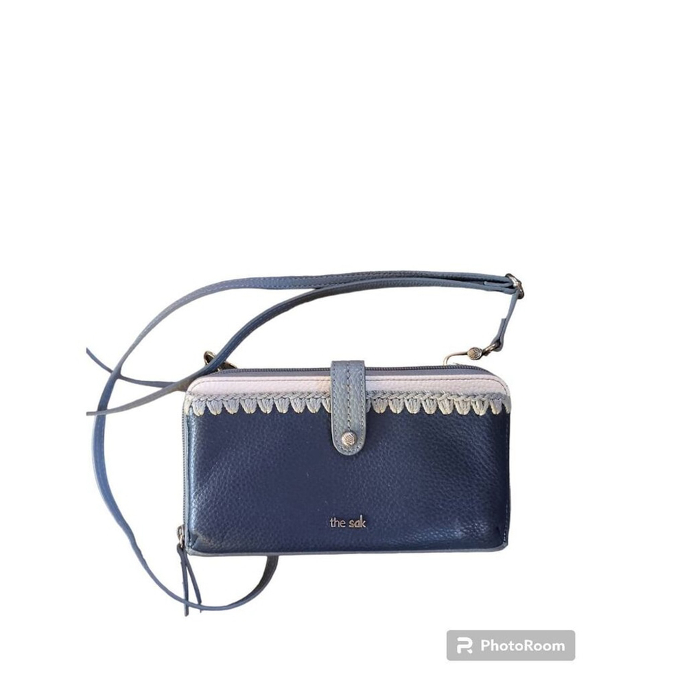 The Sak Iris Crossbody Navy Blue & Gray Soft Pebbled Leather